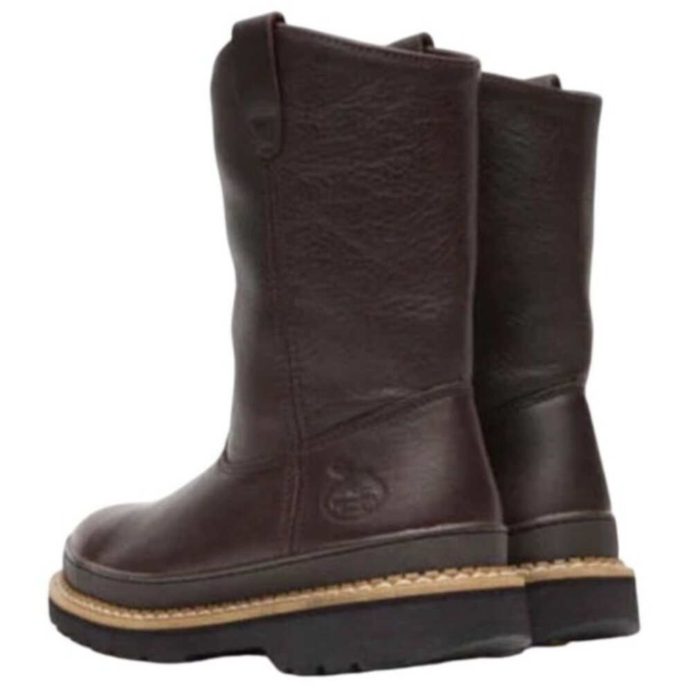 Georgia® Giant Wellington Pull-on work boot Soggy Brown Leather Men’s Size 12 M - Picture 11 of 16